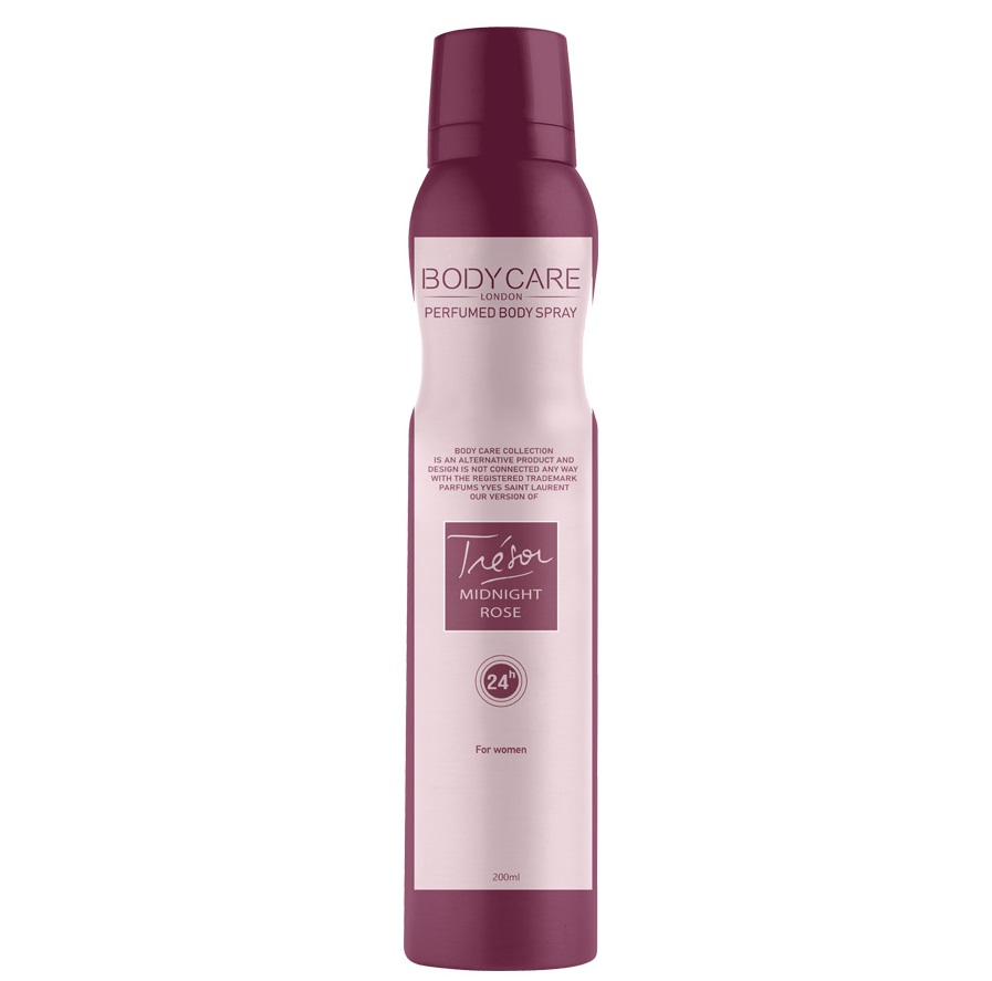 اسپری بدن زنانه بادی کر میدنایت رز Body Care Midnight Rose حجم 200 میل