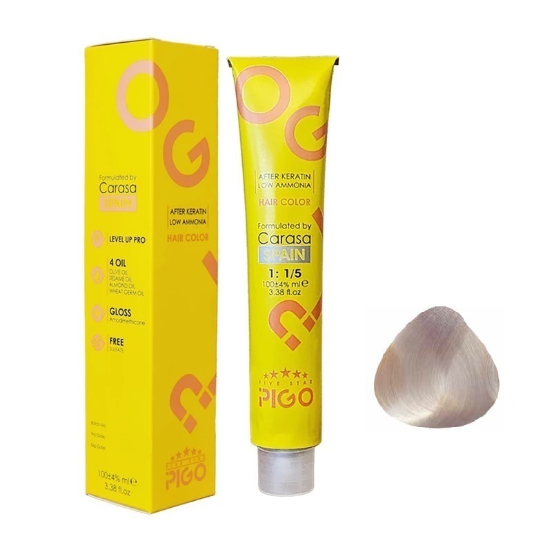 رنگ مو پیگو سوپر پلاتینه دودی بنفش 12.18