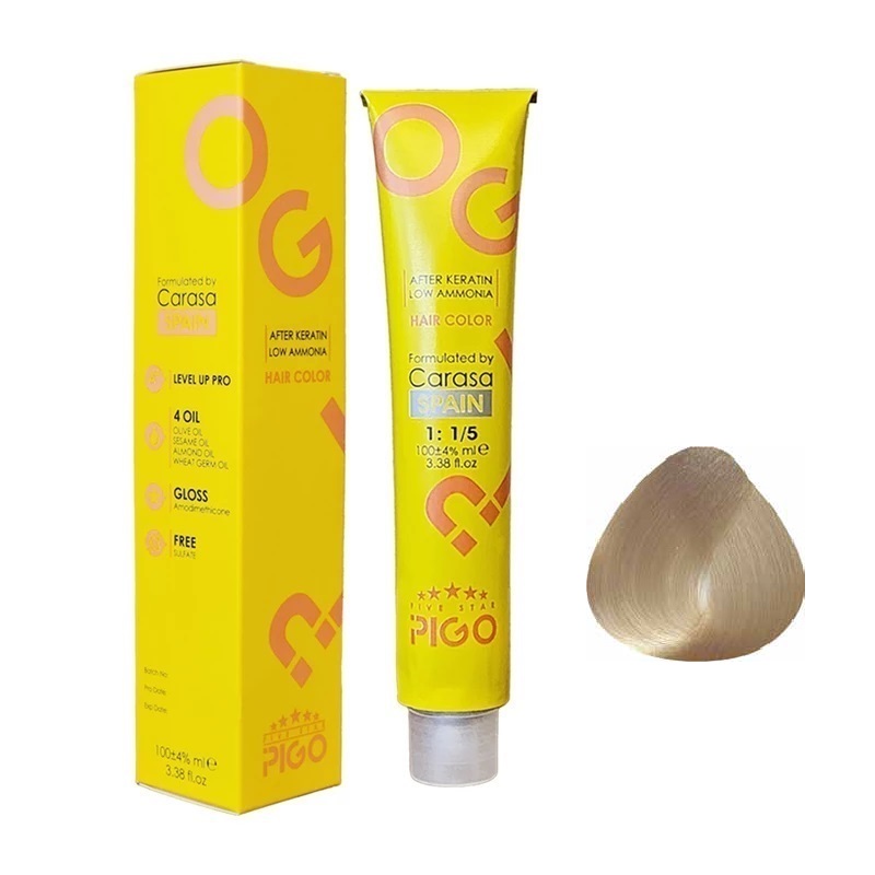 رنگ مو پیگو سوپر پلاتینه زیتونی 12.3