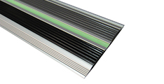 ترمز پله آلومینیومی دوبل تخت با رویه لاستیک مشکی کد T4-R
