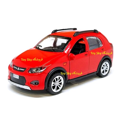 اسباب بازی ماکت ماشین فلزی - کوییک کوئیک معمولی - مقیاس 1.32 برند Alloy Car - عقبکش و موزیکال و چراغدار - رنگ قرمز
