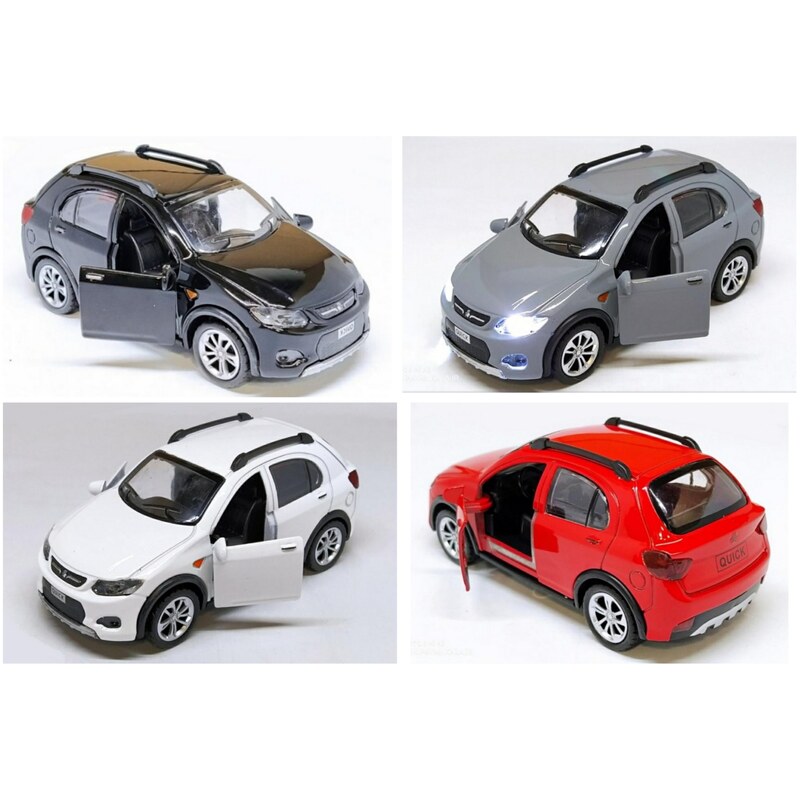 اسباب بازی ماکت ماشین فلزی - کوییک کوئیک معمولی - مقیاس 1.32 برند Alloy Car - عقبکش و موزیکال و چراغدار - رنگ سفید
