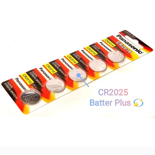 باتری سکه ای2025 ریموت3v برند Panasonic لیتیوم ورق 5 عددی