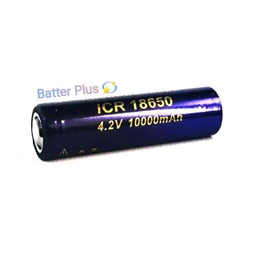 باتری شارژی لیتیوم یون سونی (باطری پلیسی) 4.2v سرتخت رنگ سرمه ای سری ICR18650 
