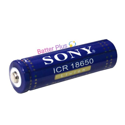 باتری شارژی چراغ پلیسی لیتیوم یون نوک دار سونی با ظرفیت اسمی 10000 میلی آمپر ،مدل  (باطری پلیسی) ICR 18650 