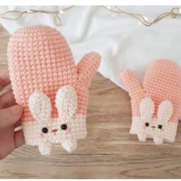 دستکش بافتنی بچگانه طرح خرگوش