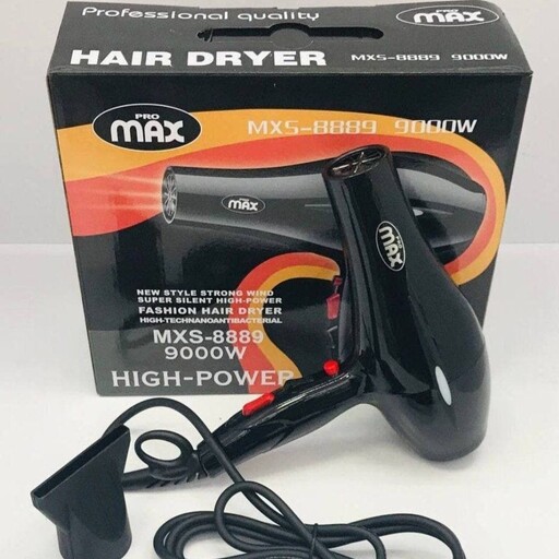 سشوار حرفه ای پرومکس مدل MXS-8889 موتور سنگین باکیفیت عالی قدرت بالا 9000وات(پس کرایه)