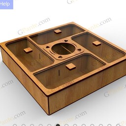 جعبه یا باکس پذیرایی دمنوش به همراه قسمت وارمر دار 28 سانتی متری با رنگ بندی دلخواه درب پلکسی