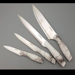 چاقو کارد آشپزخانه طرح ماربل پک 4عددی با 4سایز متفاوت 