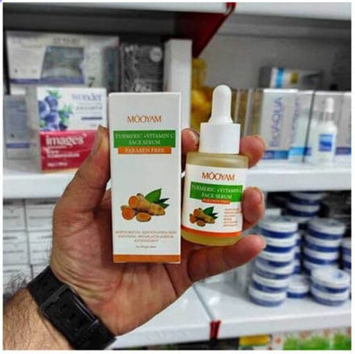 سرم ضد پیری صورت ویتامین سی و زردچوبه مویام حجم 30 میل Turmeric and Vitamin C Face Serum mooyam