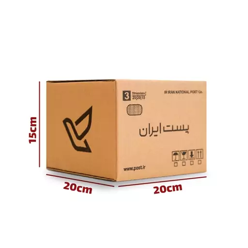 کارتن پستی سایز 3 سه لایه درجه یک بسته 25 عددی 