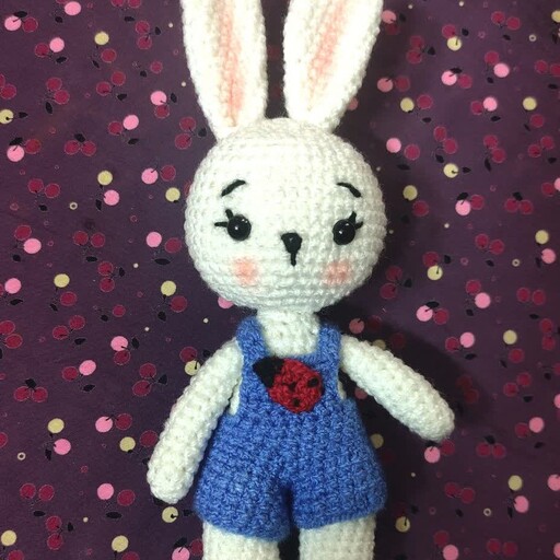 عروسک دستبافت طرح  خرگوش ، اسباب بازی