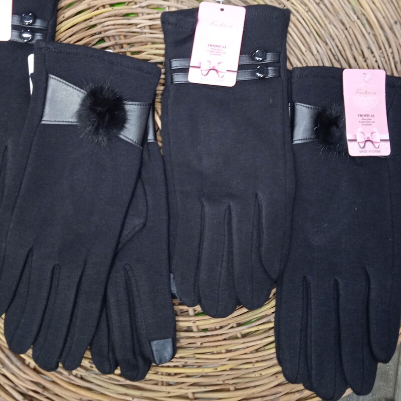 دستکش زنانه مردانه داخل خزدار قابل استفاده با گوشی لمسی 