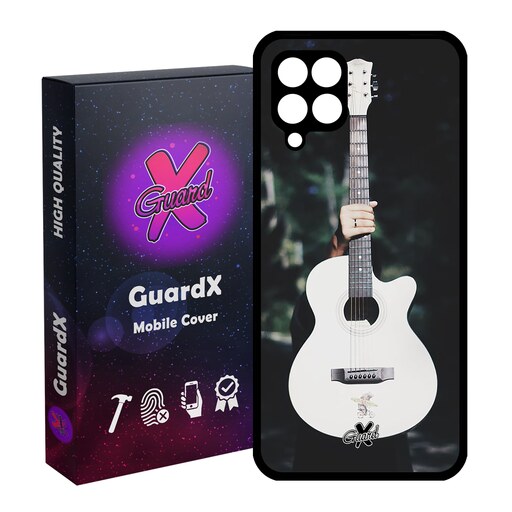 کاور گارد ایکس طرح گیتار مدل Glass10263 مناسب برای گوشی موبایل سامسونگ Galaxy A12-M12-F12