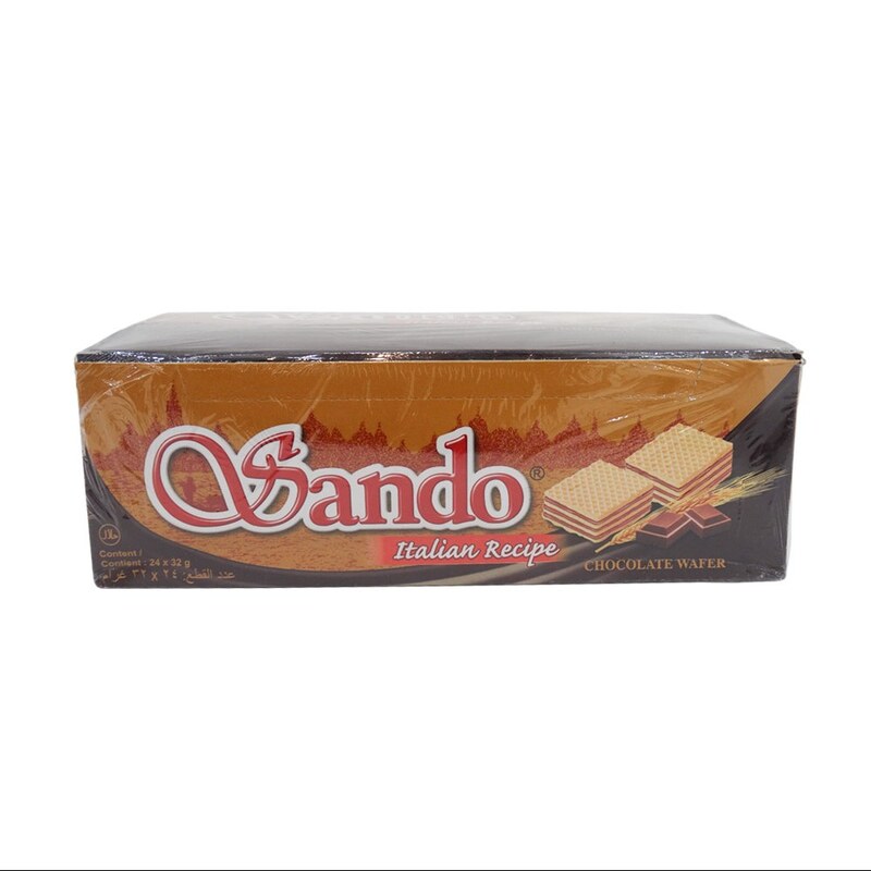 ویفر شکلاتی برندساندو sando بسته ی 24 عددی