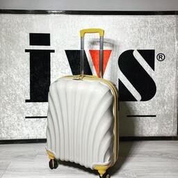 چمدان نشکن ivs ترکیه جنس pp سایز متوسط رنگ شیری استخوانی - زیتونی 
