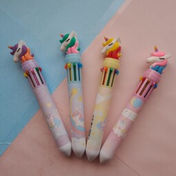 خودکار 10 رنگه طرح تک شاخ 