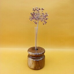 گلدان خراطی چوب بادام ( تک نسخه)