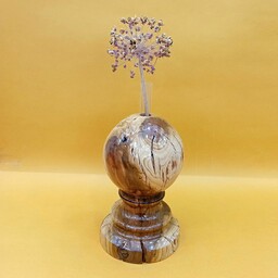 گلدان خراطی چوب بادام (تک نسخه)