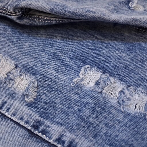 شلوار جین بگ دخترانه بغل دکمه دار یخی سایز 55 تا 80