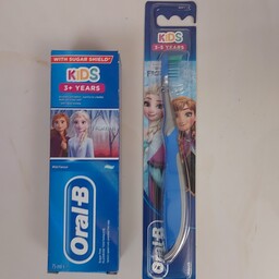 پک مسواک و خمیردندان دخترانه مدل فروزن Frozen  اورال بی oral b