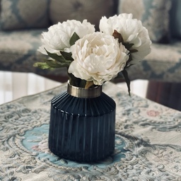 گلدان شیشه ای پارسا سایز متوسط رنگ سورمه ای