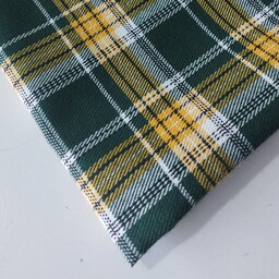 پارچه چهارخونه پشمی درجه یک رنگ سبز و زرد