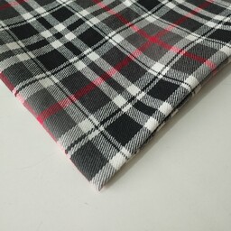 پارچه پشمی چهارخونه درجه یک رنگ مشکی و قرمز