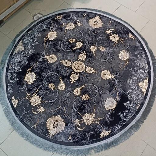 قالیچه گرد مدل فانتزی طرح گل ترنج 