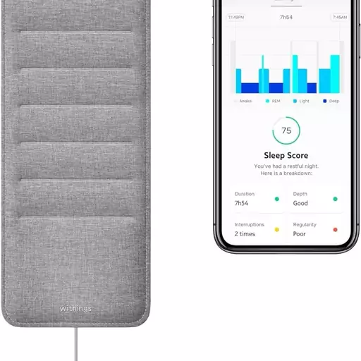 پد ردیابی خواب زیر تشک با تجزیه و تحلیل چرخه خواب اورجینال WITHINGS SLEEP ANALYZER