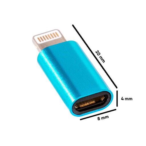 مبدل Micro USB به lightning فلزی بسته 1 عددی