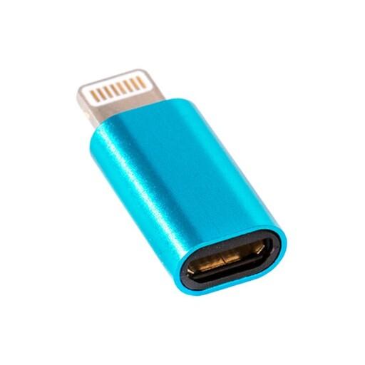 مبدل Micro USB به lightning فلزی بسته 1 عددی
