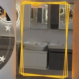 آینه بک لایت (نوردار) سایز 60 در 40 قابلیت نصب عمودی یا افقی 