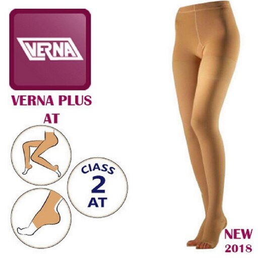 جوراب واریس شلواری کفه دار ورنا پلاس Verna Plus AT CCL2 - کلاس فشار 2 سایز 5