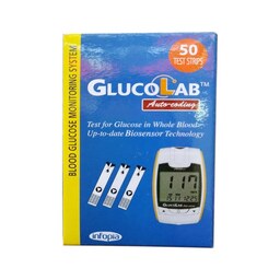 نوار تست قند خون گلوکو لب Glucolab بسته 50 عددی انقضا تا 2025