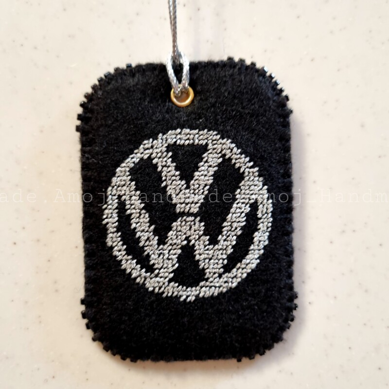 آویز ماشین نمدی فولکس واگن VW رنگ ثابت و قابل شستشو