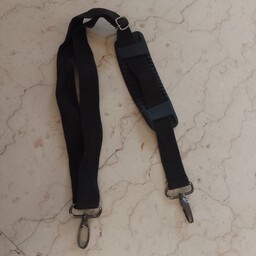 بند کیف دوشی مشکی سیاه پارچه ای برزنتی محکم قابل سایز  محافظ برای سرشانه