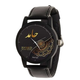 ساعت مچی عقربه ای مردانه و پسرانه طرح اسم حامد با کیفیت عالی و قیمت مناسب قابل استفاده در مدرسه و دانشگاه 