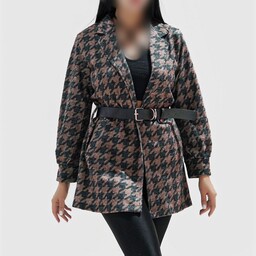 پالتو زنانه فوتر درجه یک فری سایز تا 46 همراه با کمربند جیب کاربردی قد کار 80