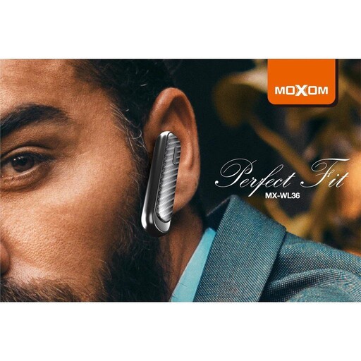 بلوتوث تک گوش MOXOMمدل MX-WL36 کیفیت صدای عالی  کیفیت مکالمه عالی (تست شده) 