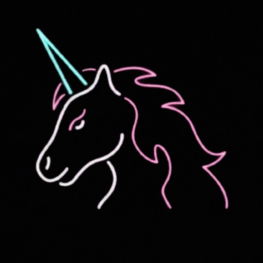 تابلو نئون فلکسی طرح اسب تک شاخ unicorn