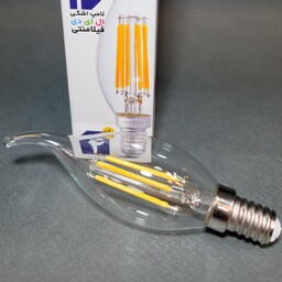 لامپ شمعی اشکی فلامنت فوق کم مصرف 4 وات ایرانی گارانتی دار لوستر و آباژور