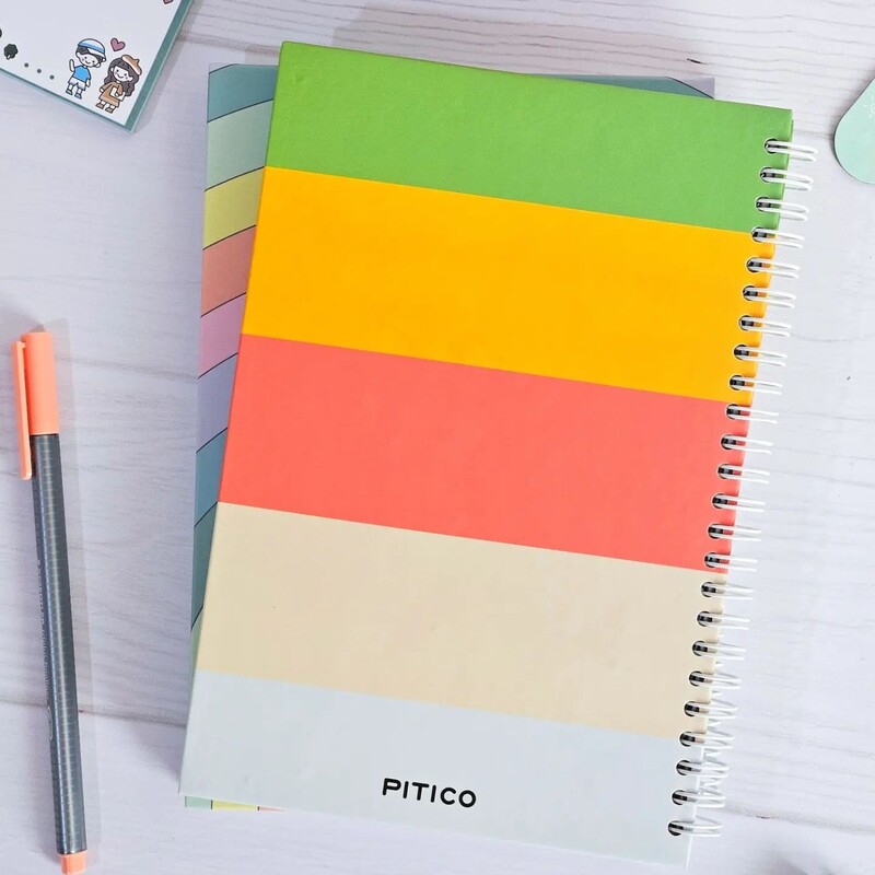 دفتر جلد سخت 100برگ طرح رنگی پیتیکو 3