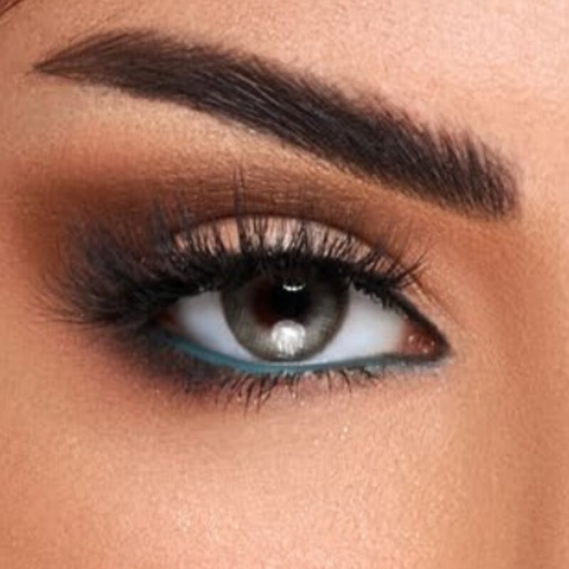 لنز چشم رنگی فصلی دهب khaki رنگ ( طوسی دور دار  ) 