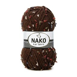 کاموا ناکو کارتانسی قهوه ای (Nako kar tanesi) (کاموا 20 درصد پشم ضخیم شکوفه ترک)(حراجی)