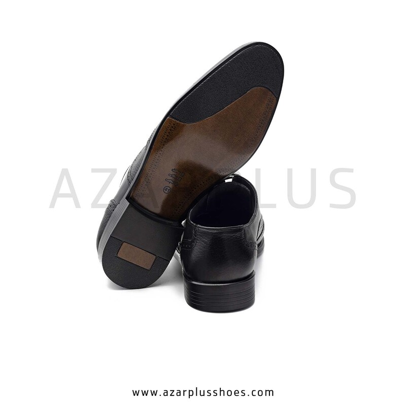کفش مجلسی مردانه تمام  چرم طبیعی مدل p12  مشکی آذرپلاس مستقیم از تولید کننده (ارسال رایگان )پسرانه اداره ای 