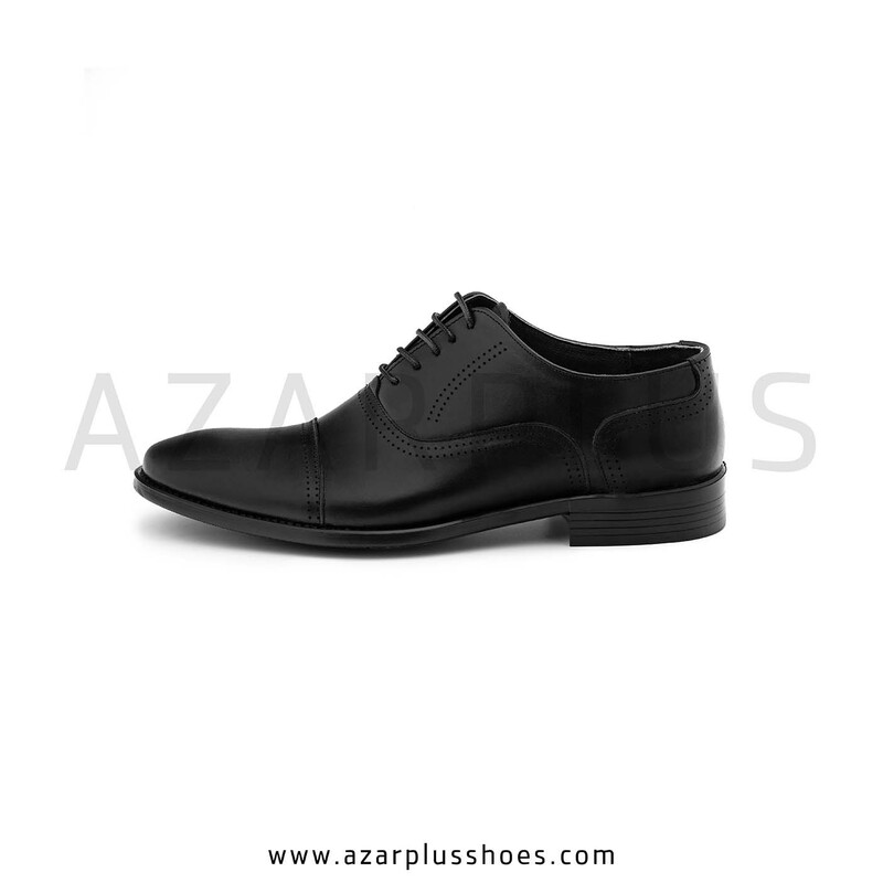 کفش مجلسی مردانه تمام  چرم طبیعی مدل p12  مشکی آذرپلاس مستقیم از تولید کننده (ارسال رایگان )پسرانه اداره ای 