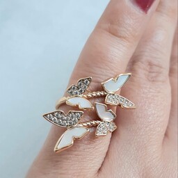 انگشتر دخترانه پروانه ای برند ژوپینگ،فری سایز، بسیار خاص و جذذاب، رنگ ثابت و ضدحساسیت
