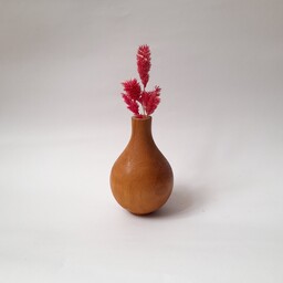 گلدان چوبی کوچک و فانتزی با ارتفاع 10 سانتیمتر از چوب راش درجه یک 