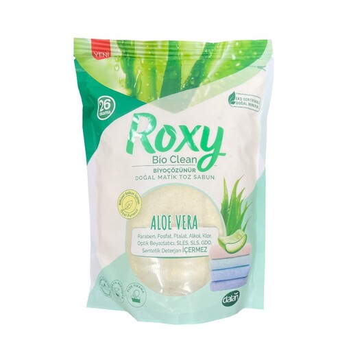 پودر صابون ماشین لباسشویی و دستی کودک رکسی Roxy رایحه آلوئه ورا وزن 800 گرم